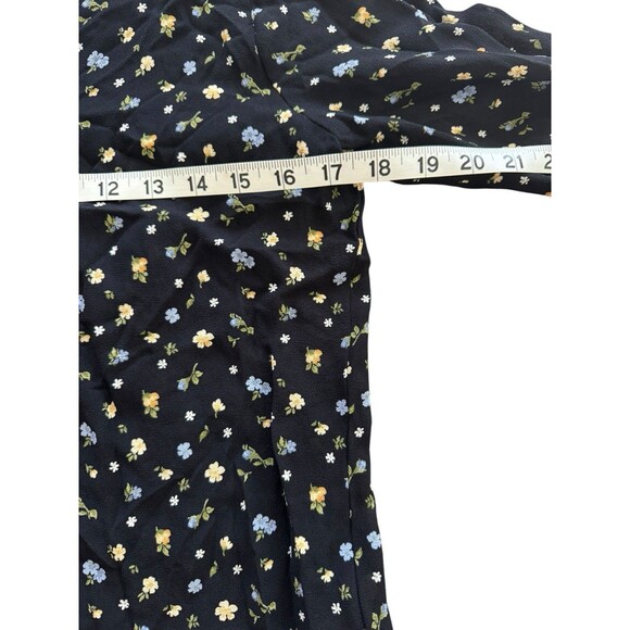 Reformation Black Floral Sheer Lansky Violet Button Up Shirt Size Large Feminine - Picture 6 of 9